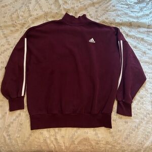 Adidas Mock Neck Maroon Sweatshirt